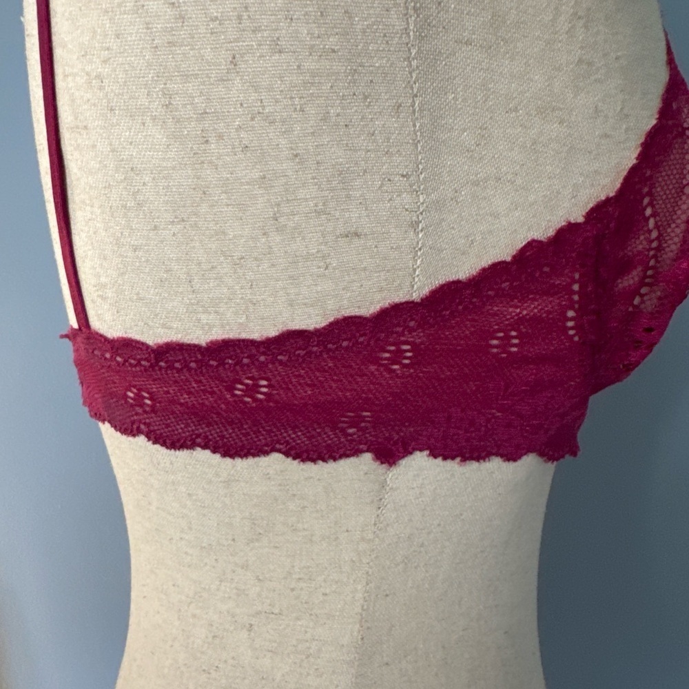 VS Dream Angels Sheer Burgundy Lace Demi Bra 34B NWT Y2K - Picture 6 of 6